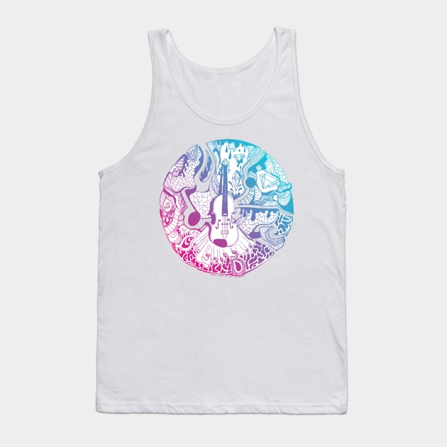 Dual Color Circle of Music Tank Top by kenallouis